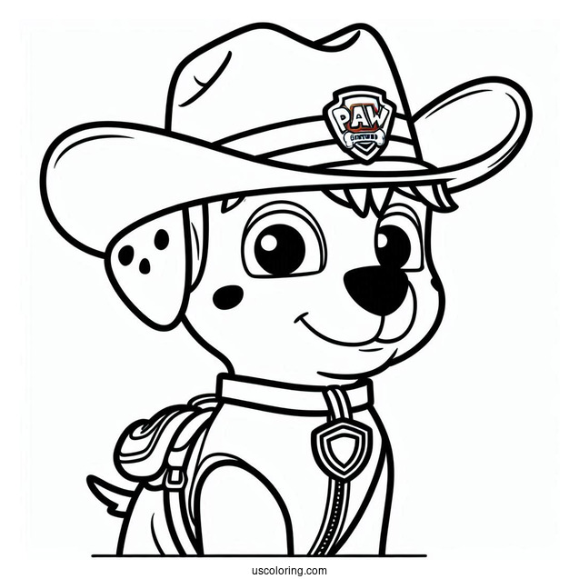 Tracker Wearing Cow Boy Hat To Color