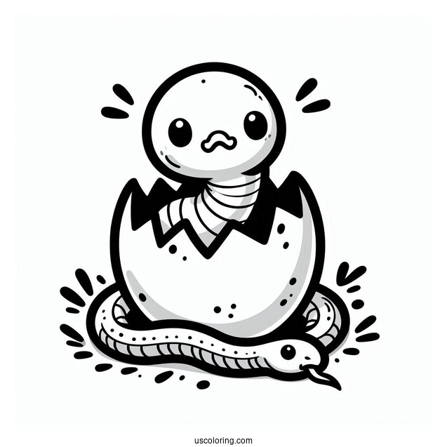 Baby Snake Hatching From Egg
