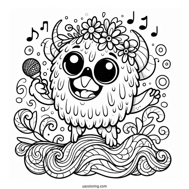 Detailed Rare Bona Petite My Singing Monster Coloring Page