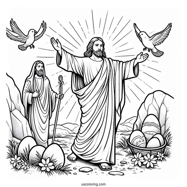 Jesus He Is Risen Coloring For Preschoolers