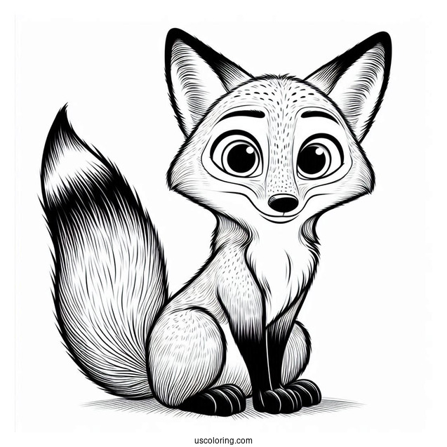 Cool Zootopia Fox Coloring Page Nick Wilde For Kids