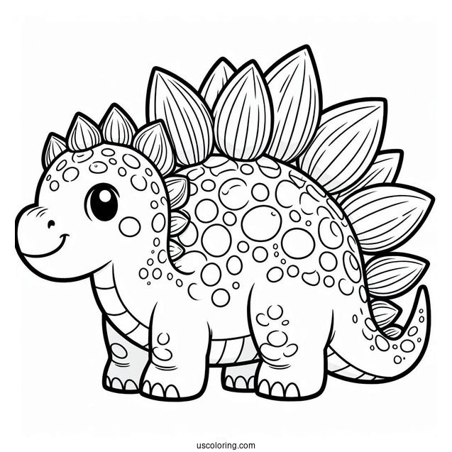 Cartoon Stegosaurus Coloring Page