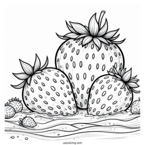 Three Strawberries On The Beach