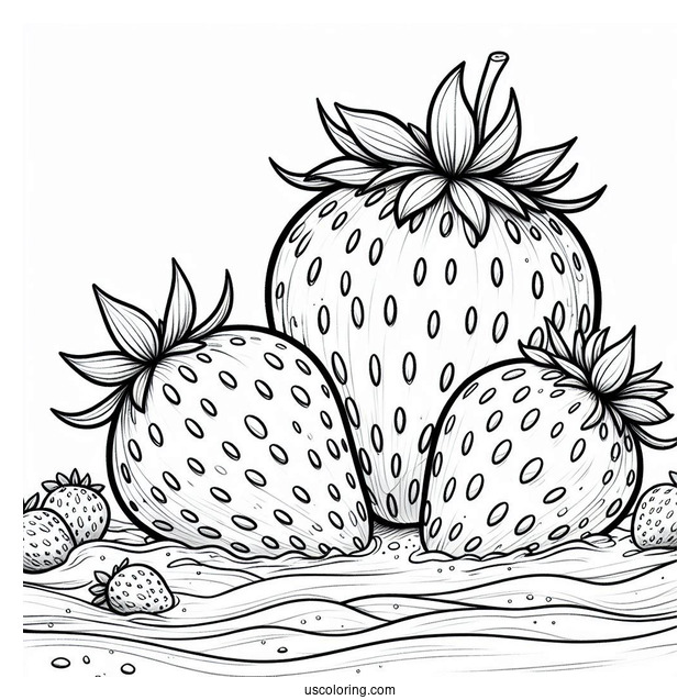 Three Strawberries On The Beach