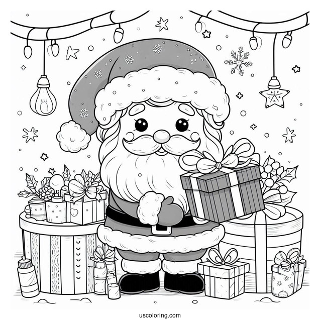 Santa Claus Holding Gifts For Children