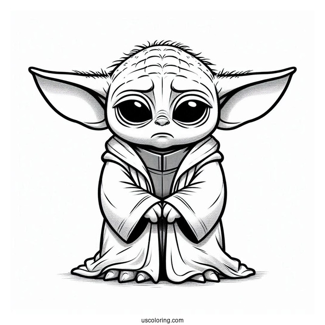 Upset Baby Yoda To Color