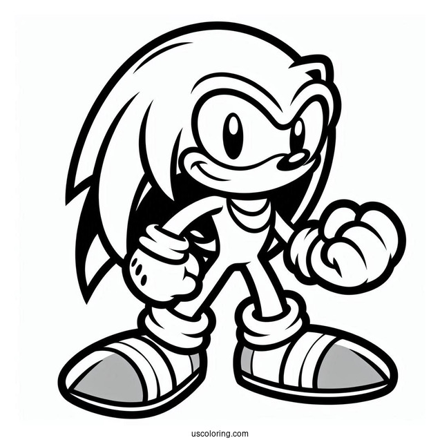 Knuckles From Sonic Coloring Sheet