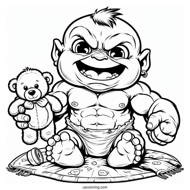 Angry Baby Hulk Coloring Sheet