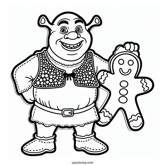 Coloring Page Of Shrek Gingerbread Man
