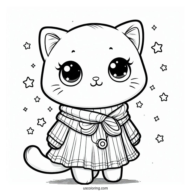 Cat With Clothes Standing Up