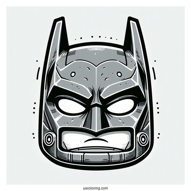 Closeup Of Lego Batman Mask Coloring