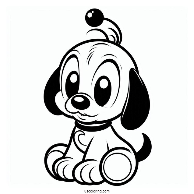 Cute Baby Pluto Coloring Page For Preschoolers