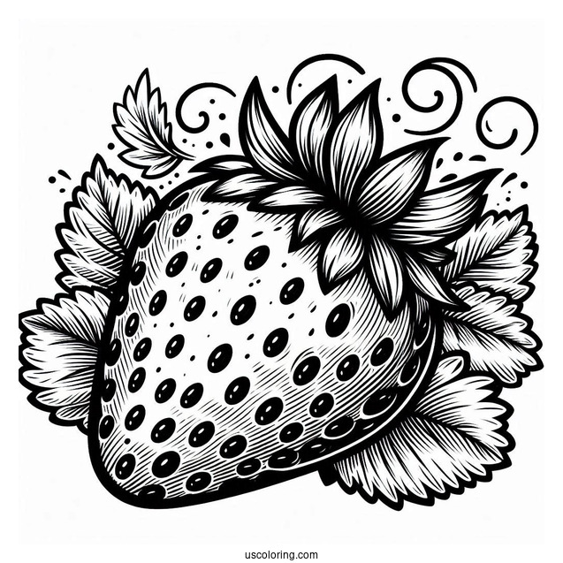 Big Juicy Strawberry To Color