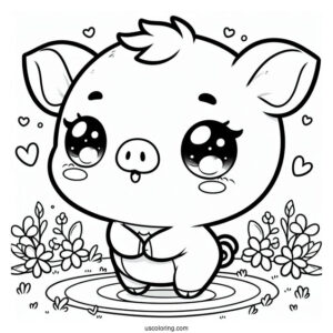 Cute Chibi Piglet Coloring Pages For Kids