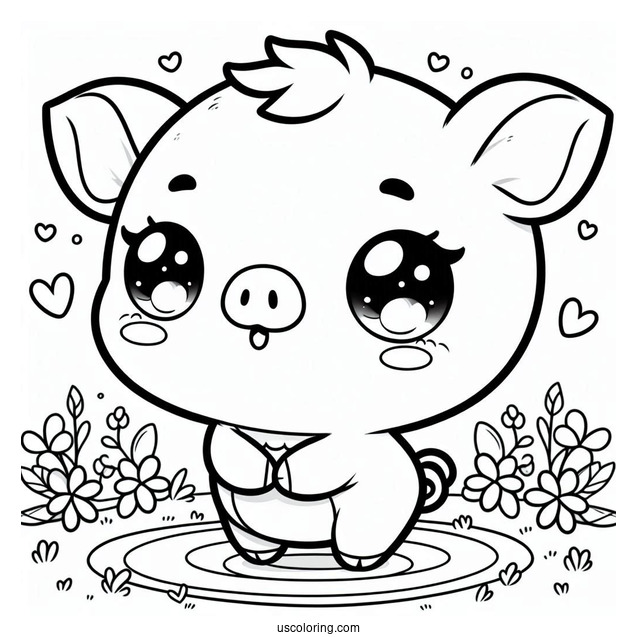 Cute Chibi Piglet Coloring Pages For Kids