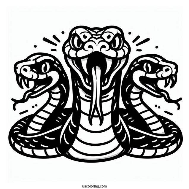 Fierce Looking Snake With Fangs And Tongue Out