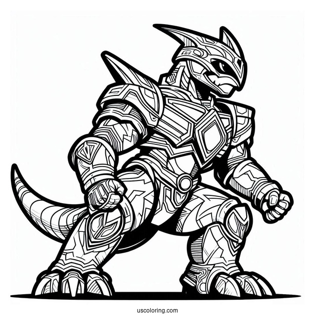 Tricerazord Coloring In For Kids