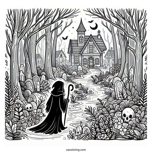 Sprunki Coloring Page Of Brud In A Haunted Forest