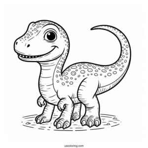 Smiling Camarasaurus Coloring Page For Kids
