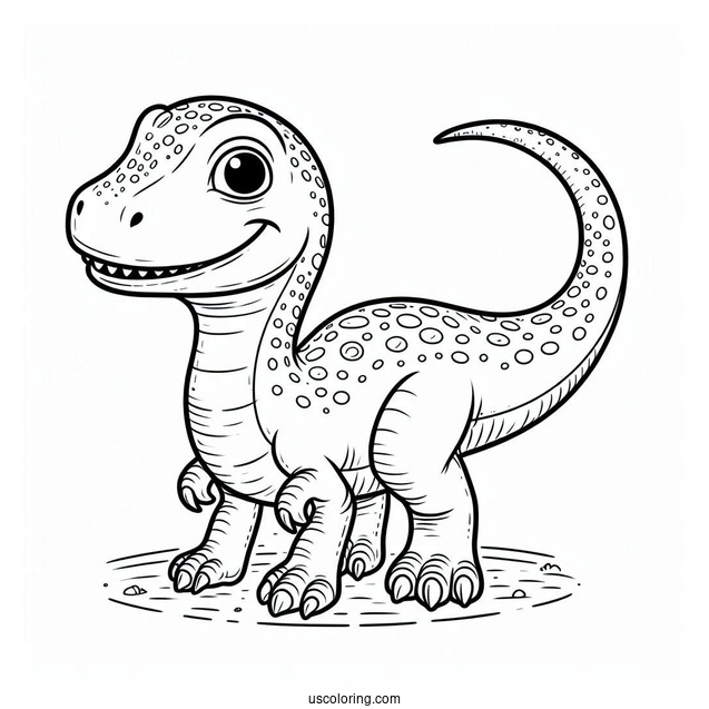 Smiling Camarasaurus Coloring Page For Kids
