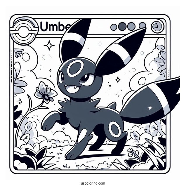 Umbreon Bite Pokemon Card Coloring Page