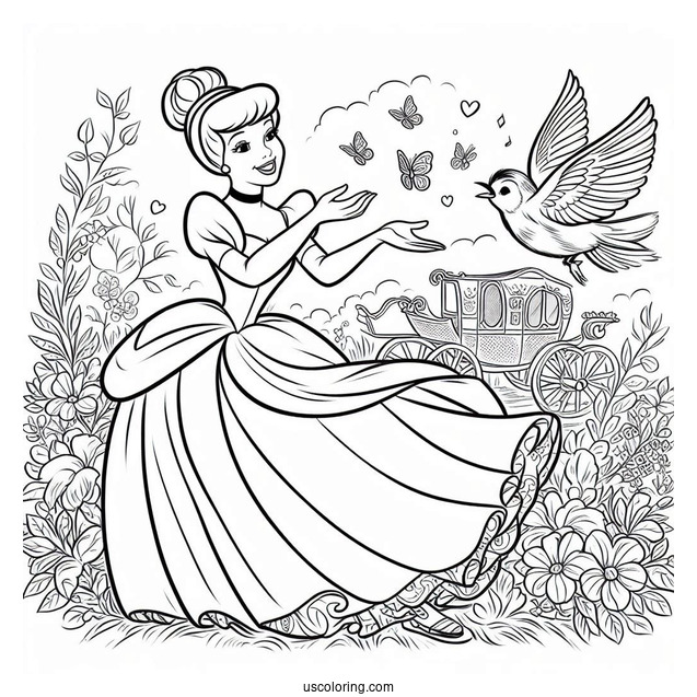Cinderella Happily Ever After Coloring Sheet