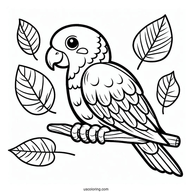 Easy Parrot To Color For Kids