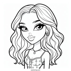 Simple Bratz Sasha Outline To Color