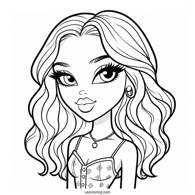 Simple Bratz Sasha Outline To Color