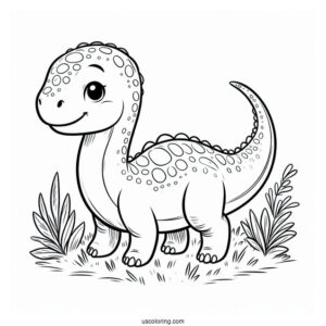 Gentle Amargasaurus Coloring Sheet For Kids