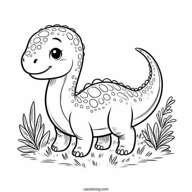 Gentle Amargasaurus Coloring Sheet For Kids