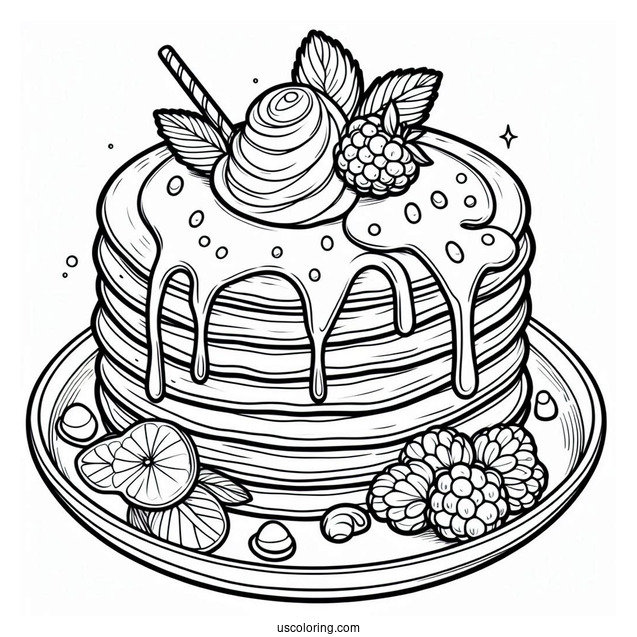 Pancakes Coloring Page