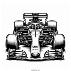 F1 Coloring Page Racer On Stop Of Car