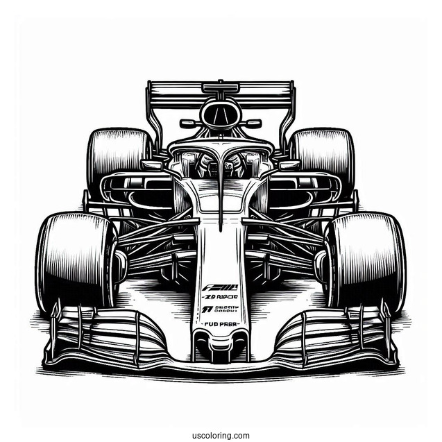F1 Coloring Page Racer On Stop Of Car