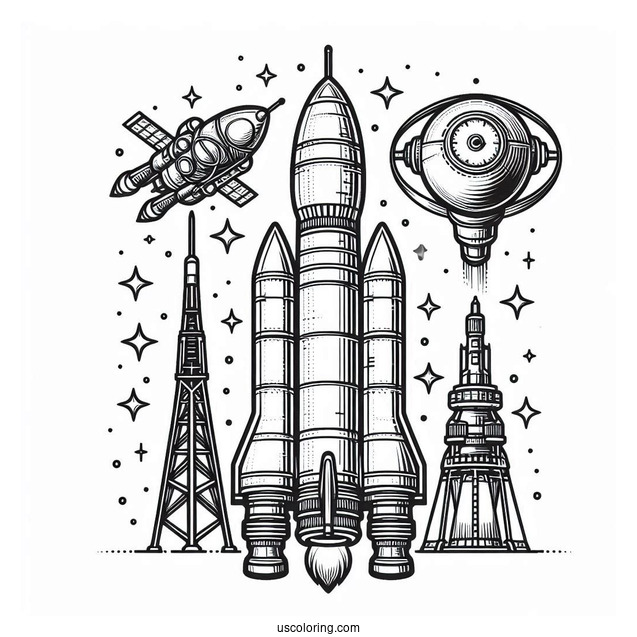 Detailed Outline Of Soyuz Rocket To Color