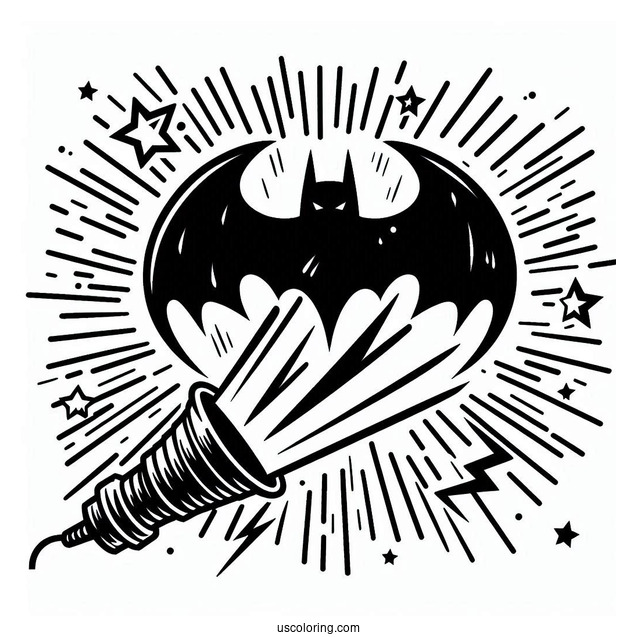 Bat Signal Beam Coloring Sheet For Kids