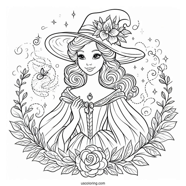 Easy Coloring Page Of The Fairy Godmother