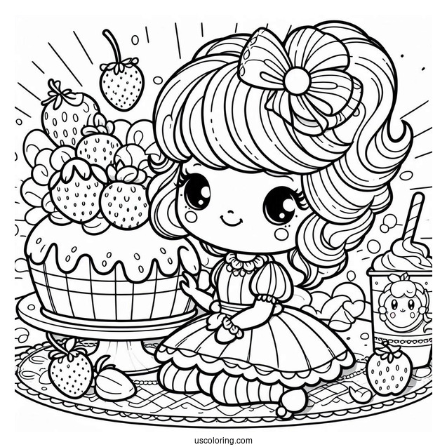 Detailed Strawberry Shortcake Coloring Page