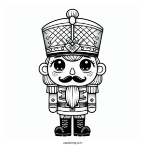 Nutcracker Coloring Page Guard With Simple Details For Kids