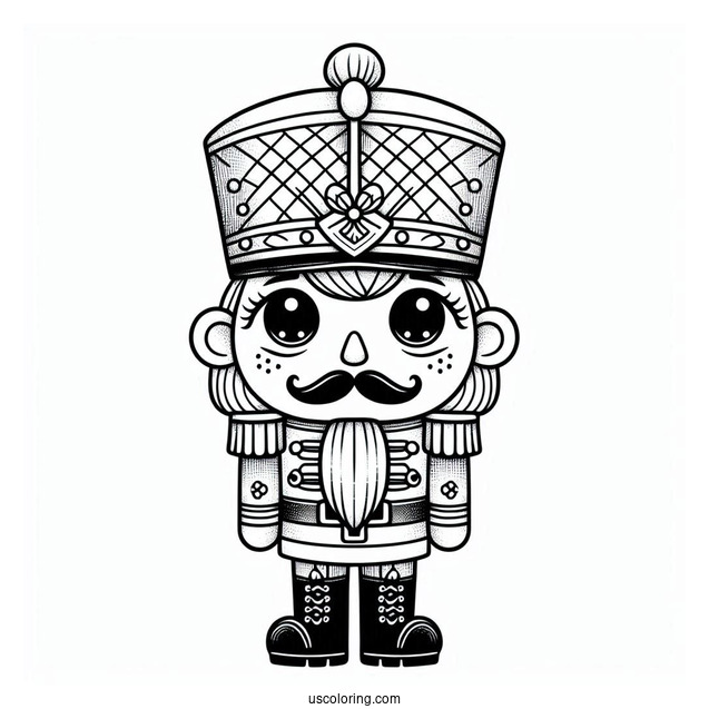 Nutcracker Coloring Page Guard With Simple Details For Kids