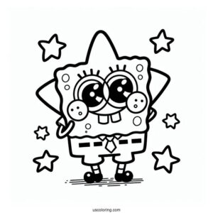 Super Cute And Simple Patrik Coloring Page