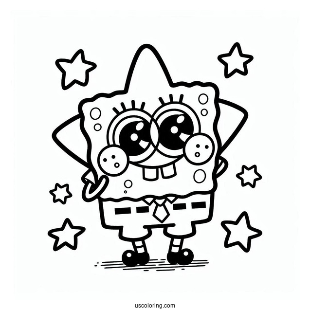 Super Cute And Simple Patrik Coloring Page