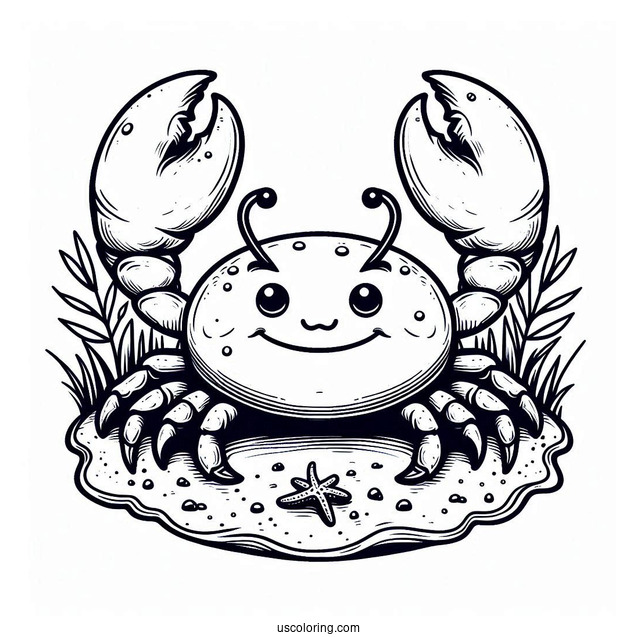 Christmas Island Red Crab Coloring Page With Claws Out