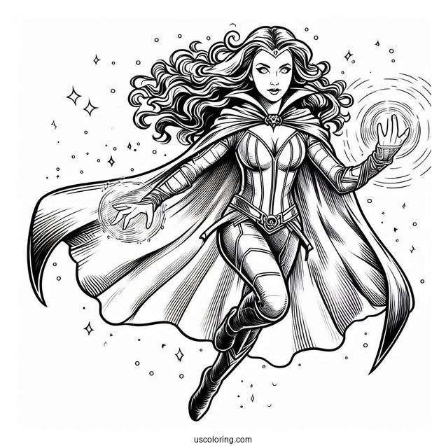 Scarlet Witch Floating In The Air