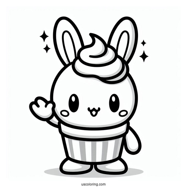 Kawaii Cream the Rabbit Waving V2