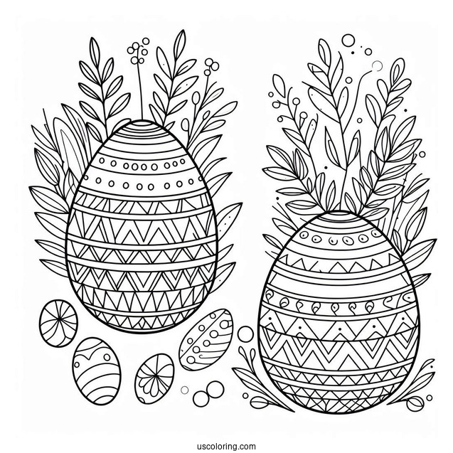 Geometric Easter Coloring Page Of Eggs