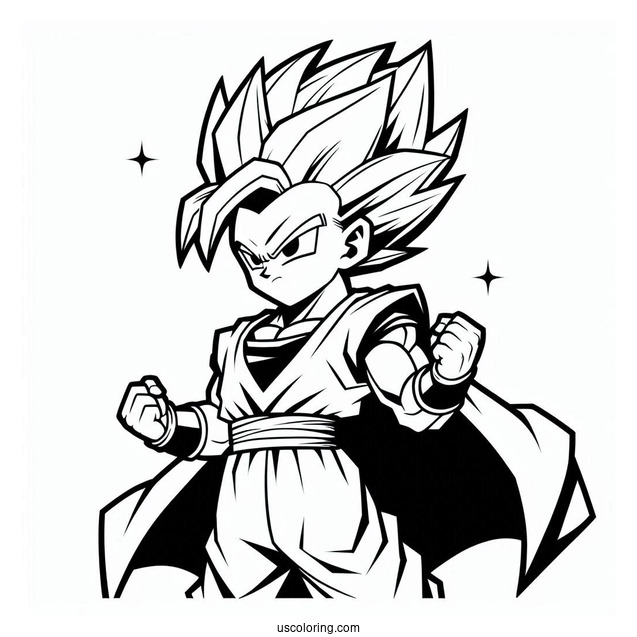 Vegito Character Coloring Page