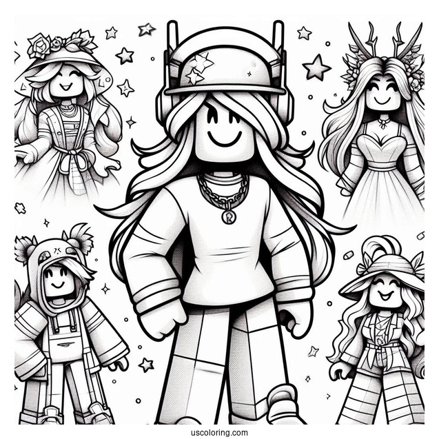 Roblox Game Characters Coloring Page