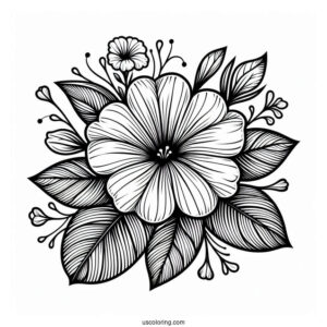 Flower Coloring Pages Of Simple Petunia Mandala