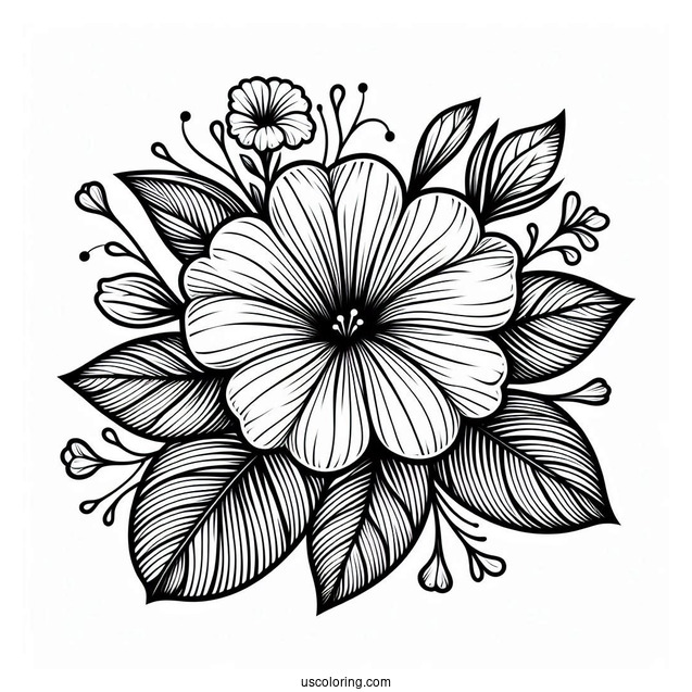 Flower Coloring Pages Of Simple Petunia Mandala
